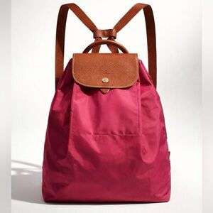 Longchamp les pliage sac a dos backpack, VTG, dark pink, GUC, some wear
